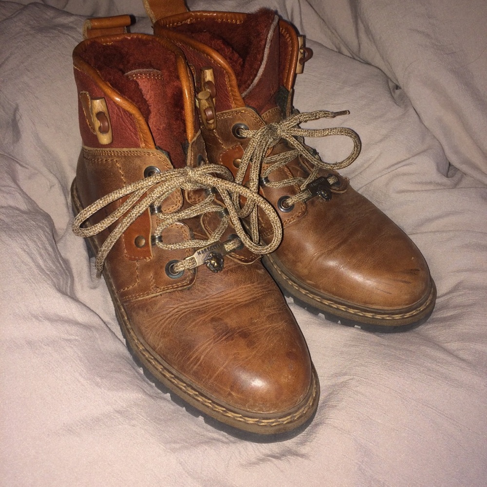 Brown Leather Utility Boots